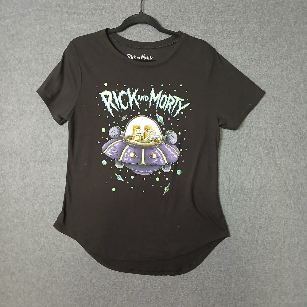 Hybrid Apparel Rick and Morty Adult Swim Cartoon Network Black XL Baby Tee